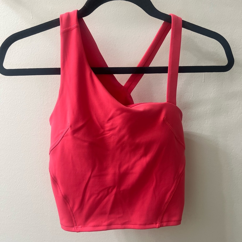 Lululemon Pink Asymmetrical Cropped Tank Size 6 (no tag inside)